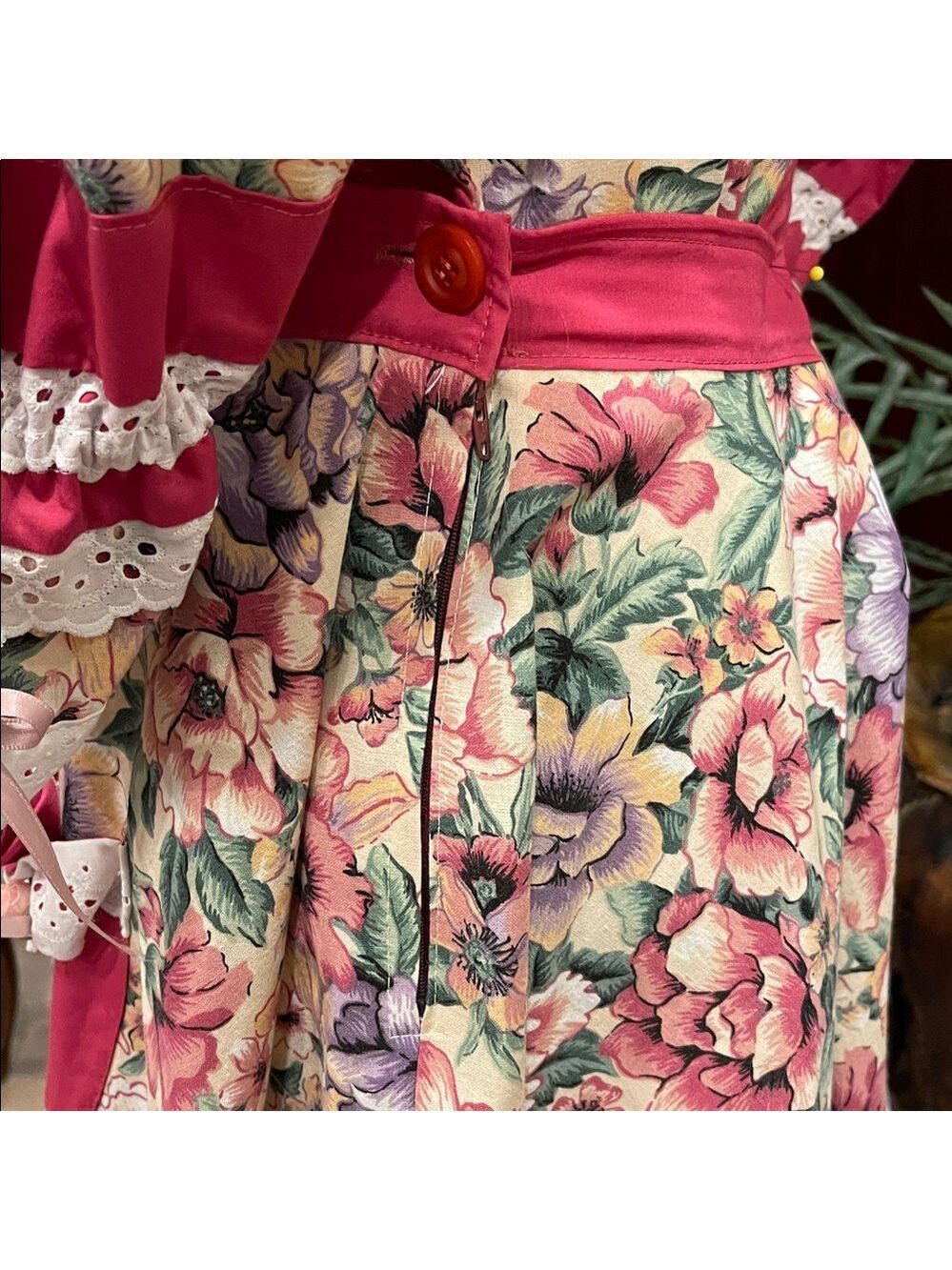 Floral Prairie 2 Piece Set M Cottagecore Romantic Fairycore Vintage Style - Picture 7 of 11